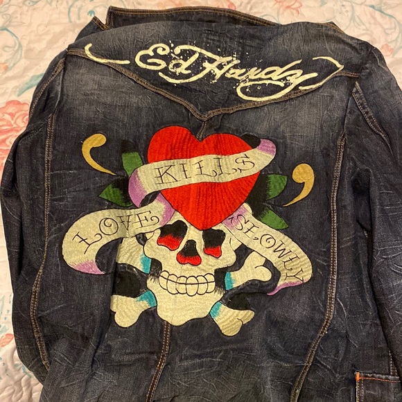 Graphic Oversized Jean Jacket - Picture 1 of 2